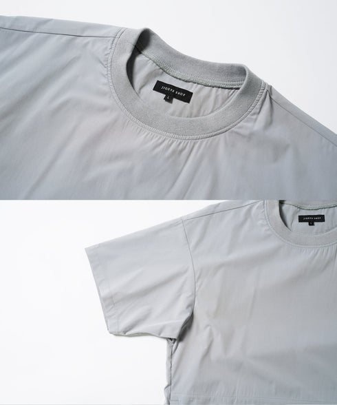 ポリエステルタフタコードシャーリング半袖プルオーバー