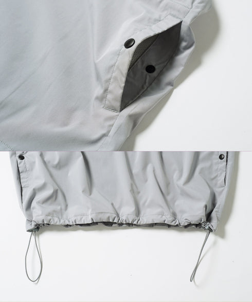 ポリエステルタフタコードシャーリング半袖プルオーバー