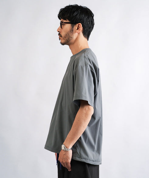 ポリエステルタフタコードシャーリング半袖プルオーバー