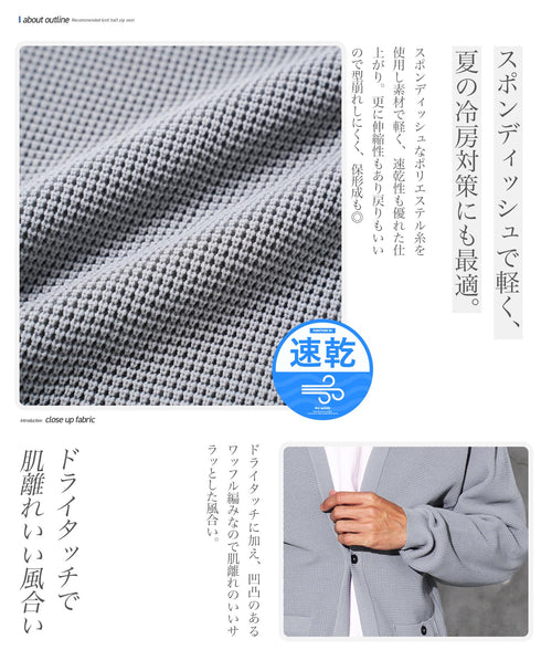 ワッフルガウンカーディガン