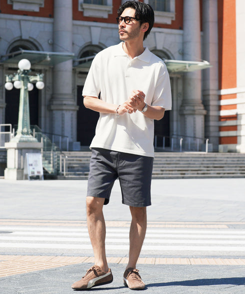 タンブラー乾燥機対応 5分袖ニットポロシャツ