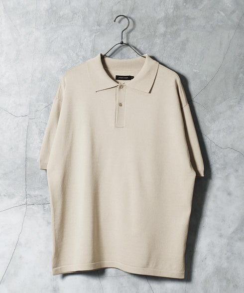 タンブラー乾燥機対応 5分袖ニットポロシャツ