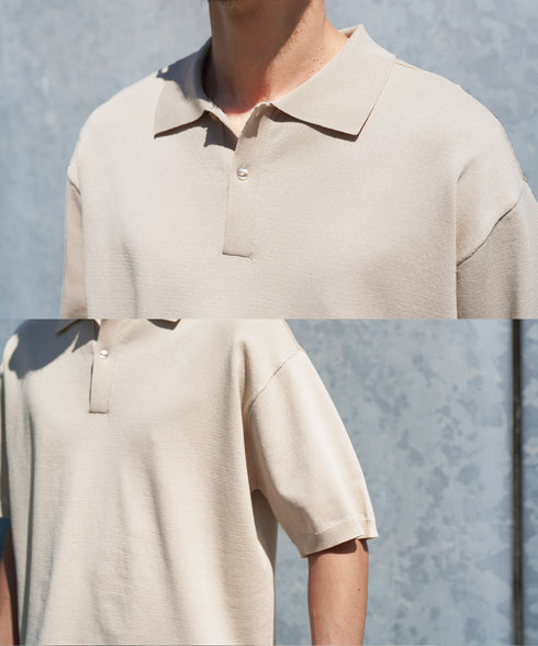 タンブラー乾燥機対応 5分袖ニットポロシャツ