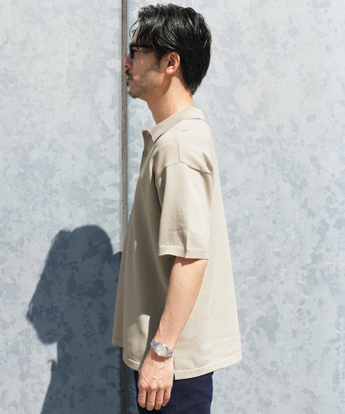 タンブラー乾燥機対応 5分袖ニットポロシャツ