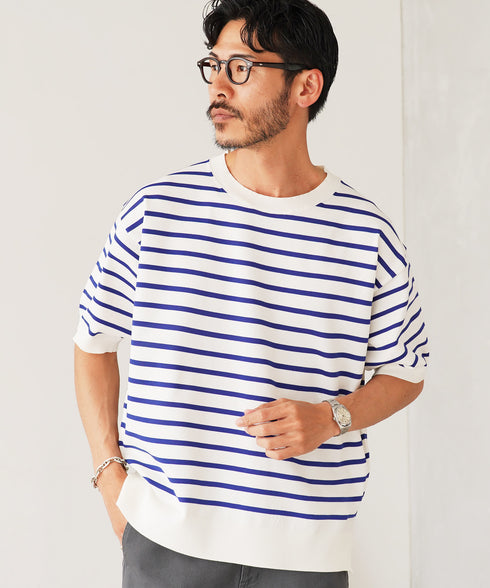 オフホワイト×ブルー MODEL : GO 180cm 66kg Lsize