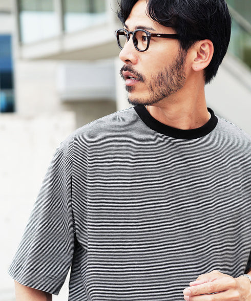 ミジンボーダークルーネックT