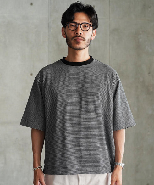 ミジンボーダークルーネックT