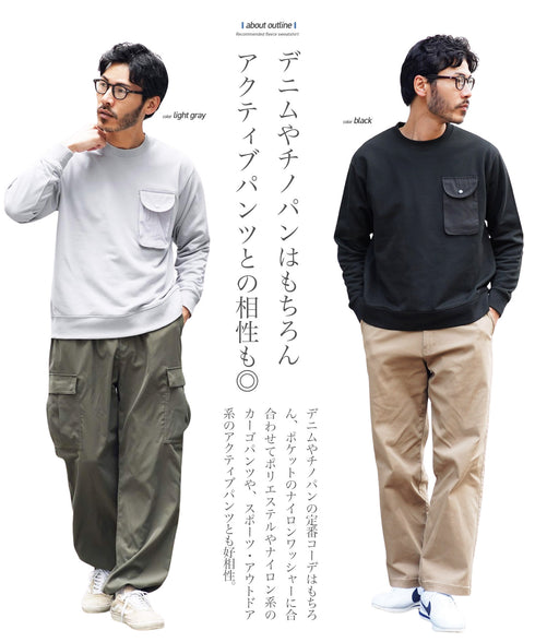 裏毛ワッシャーポケットトレーナー