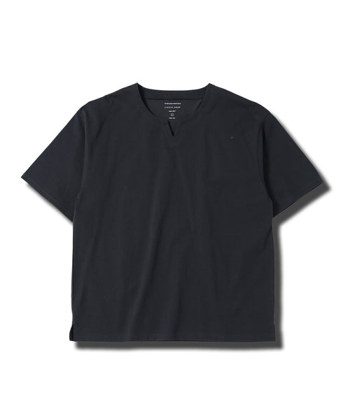 【接触冷感&UV】プレーティングキーネック半袖Tシャツ