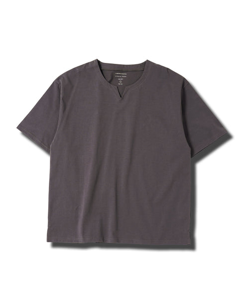 【接触冷感&UV】プレーティングキーネック半袖Tシャツ