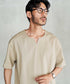 【接触冷感&UV】プレーティングキーネック半袖Tシャツ