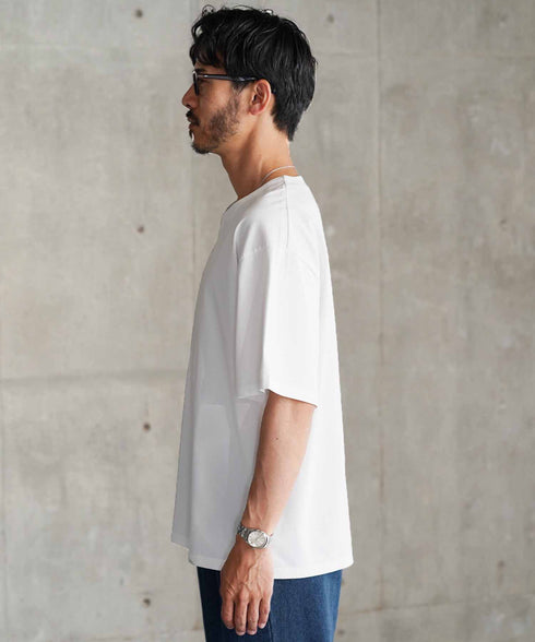 【接触冷感&UV】プレーティングキーネック半袖Tシャツ