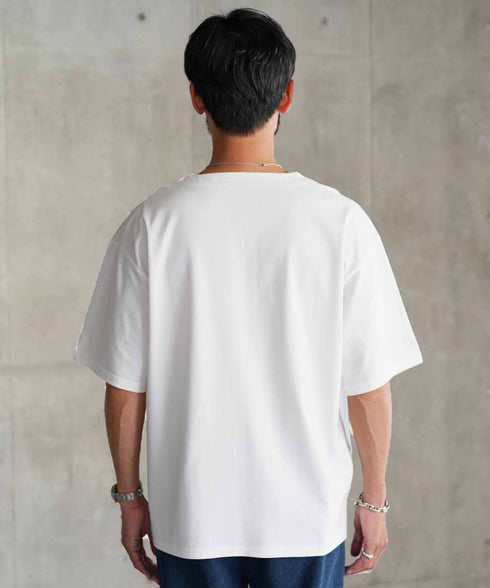 【接触冷感&UV】プレーティングキーネック半袖Tシャツ