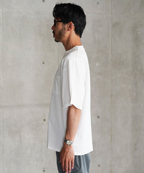 【接触冷感&UV】プレーティングポケット付きルーズ半袖Tシャツ
