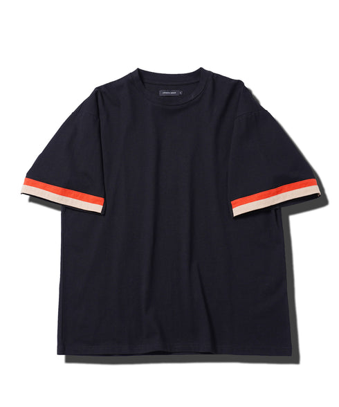 コットン アクセントスリーブ 半袖Tシャツ