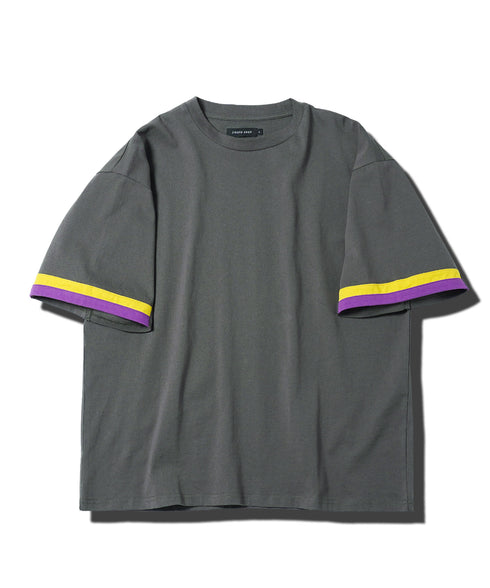 コットン アクセントスリーブ 半袖Tシャツ