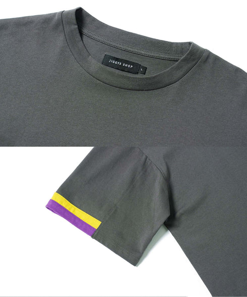 コットン アクセントスリーブ 半袖Tシャツ