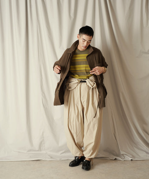 クルーネック BOXシルエット クラシック マルチボーダー カットソー