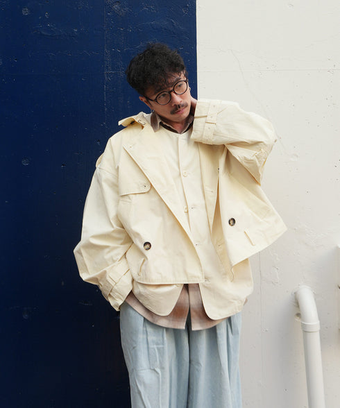 H163 / 着用サイズ:M オートミール 着用アウター:216360 着用トップス:218706 着用ボトムス:213778