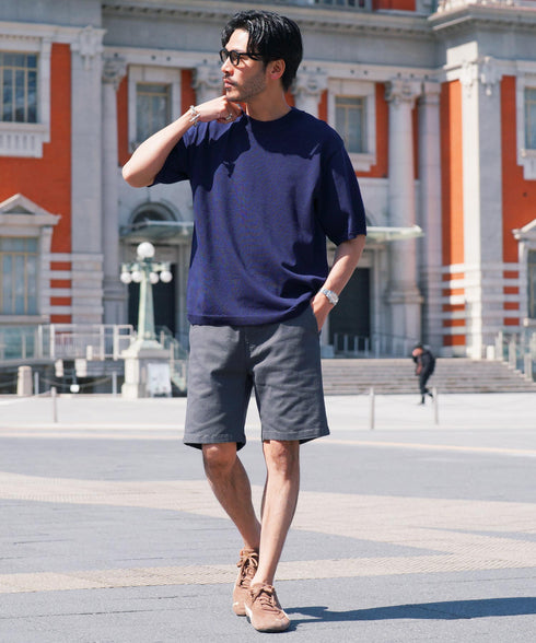 タンブラー対応タフニットクルーネック半袖セーター