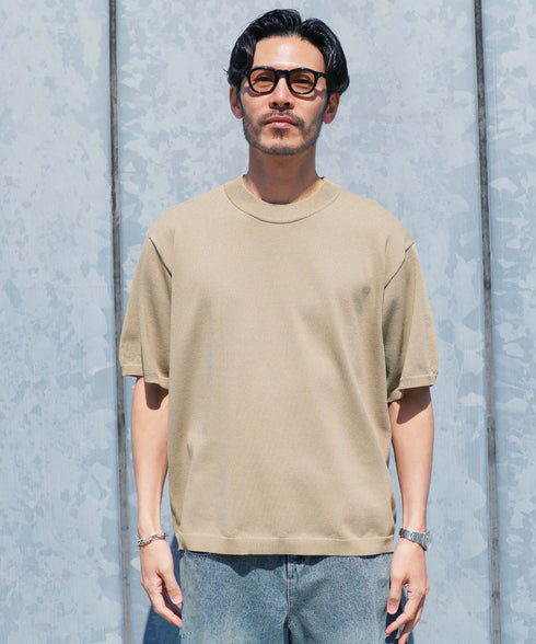 タンブラー対応タフニットクルーネック半袖セーター