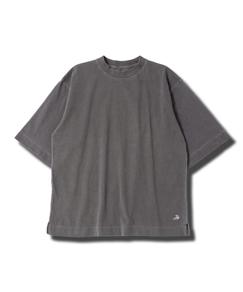 フェードピグメント5分袖クルーネックTシャツ