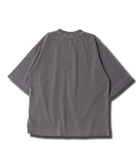 フェードピグメント5分袖クルーネックTシャツ