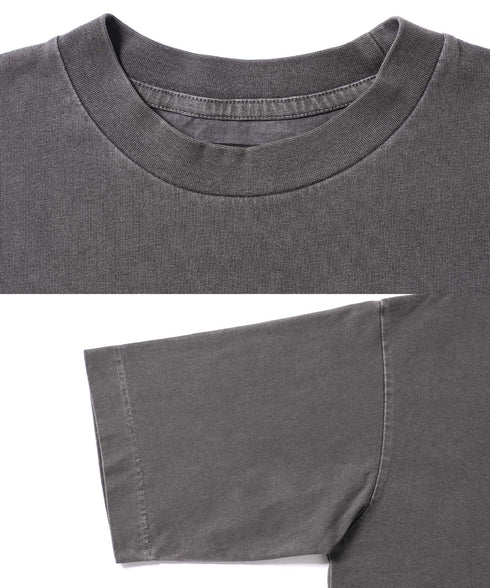 フェードピグメント5分袖クルーネックTシャツ