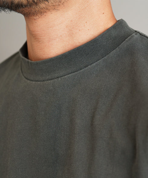 フェードピグメント5分袖クルーネックTシャツ