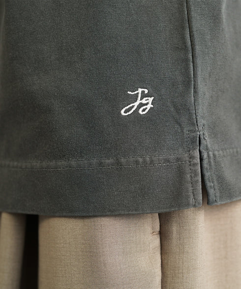 フェードピグメント5分袖クルーネックTシャツ