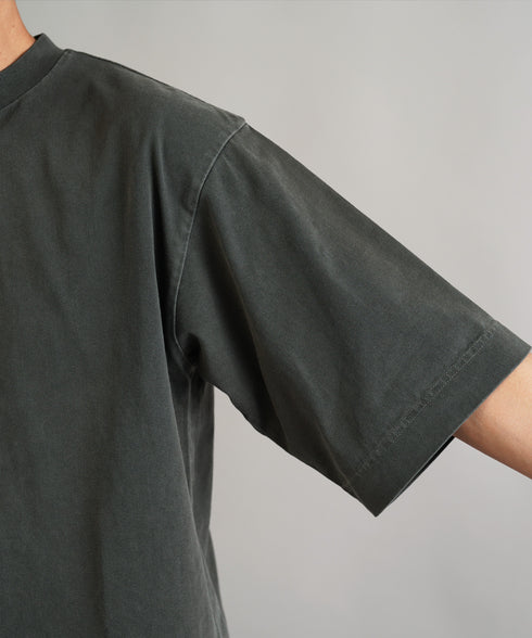 フェードピグメント5分袖クルーネックTシャツ