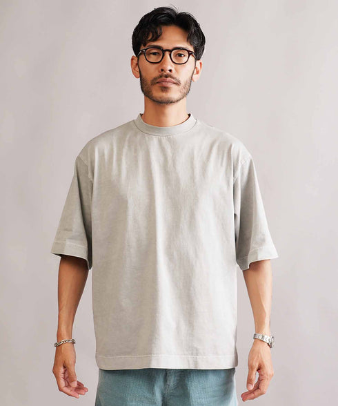 フェードピグメント5分袖クルーネックTシャツ