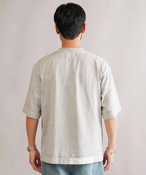 フェードピグメント5分袖クルーネックTシャツ