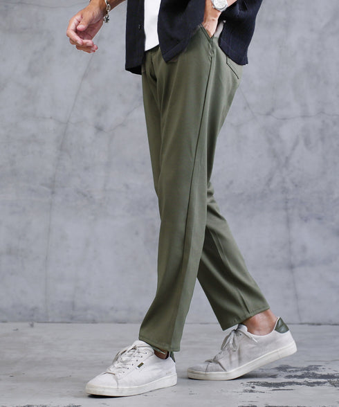 【接触冷感】【吸汗速乾】カルゼストレッチアンクルパンツ