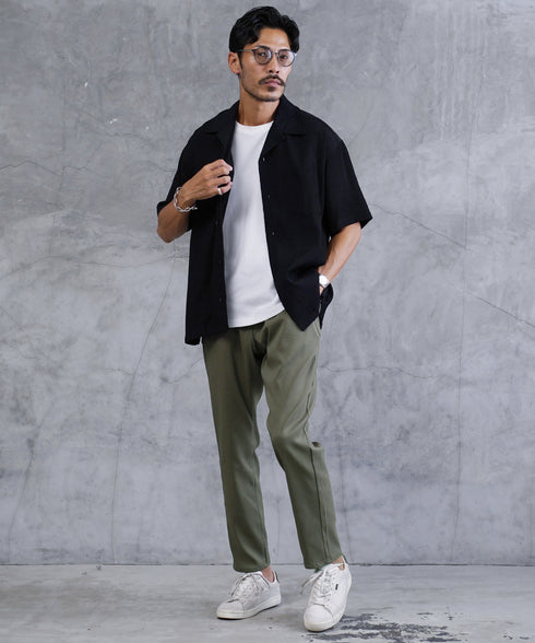 【接触冷感】【吸汗速乾】カルゼストレッチアンクルパンツ