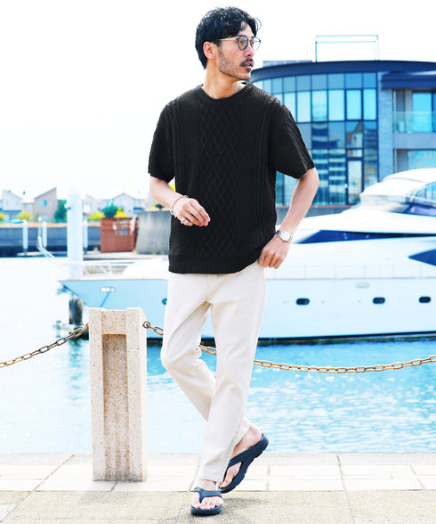 Aブラック(クルーネック) MODEL : GO 180cm 66kg Lsize