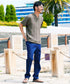 Bグレージュ(Vネック) MODEL : GO 180cm 66kg Lsize