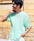 Bペールグリーン(Vネック) MODEL : GO 180cm 66kg Lsize