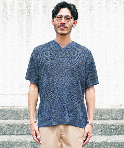 Aインディゴ(クルーネック) MODEL : GO 180cm 66kg Lsize