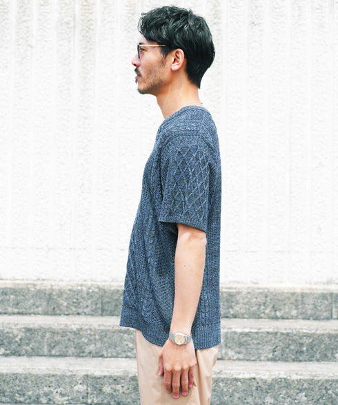 Aインディゴ(クルーネック) MODEL : GO 180cm 66kg Lsize