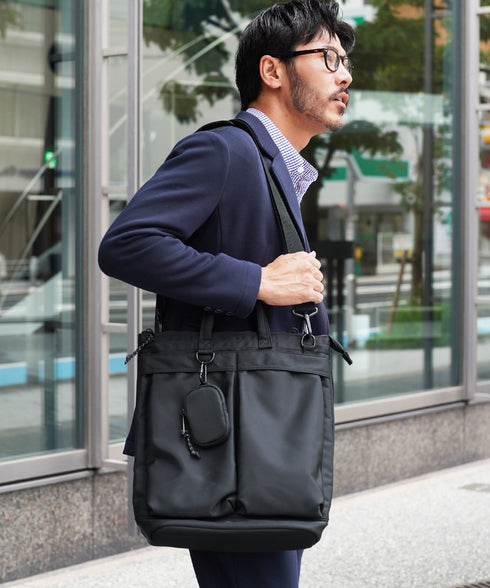 2WAY ヘルメットバッグ トート ショルダー ポーチ付き 多機能ポケット