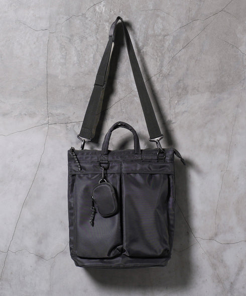 2WAY ヘルメットバッグ トート ショルダー ポーチ付き 多機能ポケット