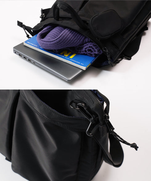 2WAY ヘルメットバッグ トート ショルダー ポーチ付き 多機能ポケット