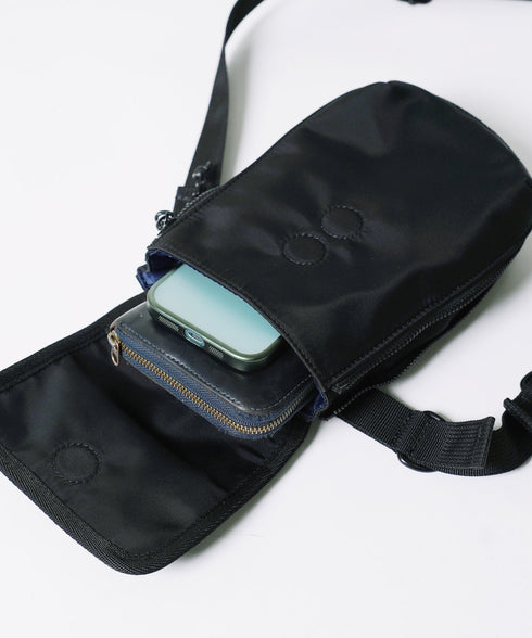 サコッシュ ミニショルダーバッグ ポーチ付き│スマホショルダー バッグ ポーチ メンズ アウトドア マグネット式 イヤホンケース付き