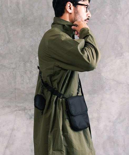 サコッシュ ミニショルダーバッグ ポーチ付き│スマホショルダー バッグ ポーチ メンズ アウトドア マグネット式 イヤホンケース付き