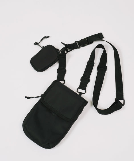 サコッシュ ミニショルダーバッグ ポーチ付き│スマホショルダー バッグ ポーチ メンズ アウトドア マグネット式 イヤホンケース付き