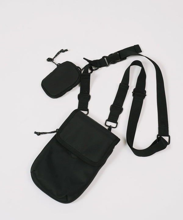 サコッシュ ミニショルダーバッグ ポーチ付き│スマホショルダー バッグ ポーチ メンズ アウトドア マグネット式 イヤホンケース付き