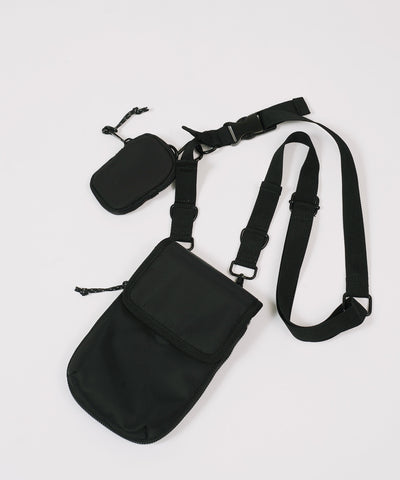 サコッシュ ミニショルダーバッグ ポーチ付き│スマホショルダー バッグ ポーチ メンズ アウトドア マグネット式 イヤホンケース付き