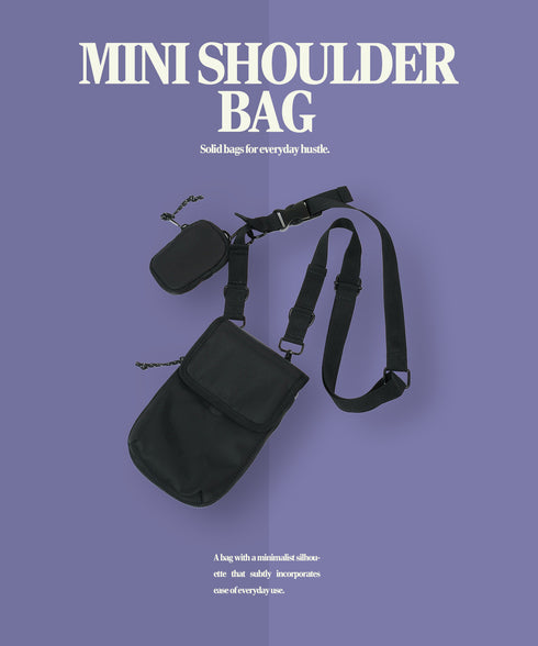 サコッシュ ミニショルダーバッグ ポーチ付き│スマホショルダー バッグ ポーチ メンズ アウトドア マグネット式 イヤホンケース付き