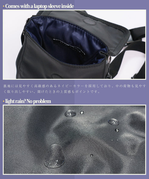 サコッシュ ミニショルダーバッグ ポーチ付き│スマホショルダー バッグ ポーチ メンズ アウトドア マグネット式 イヤホンケース付き